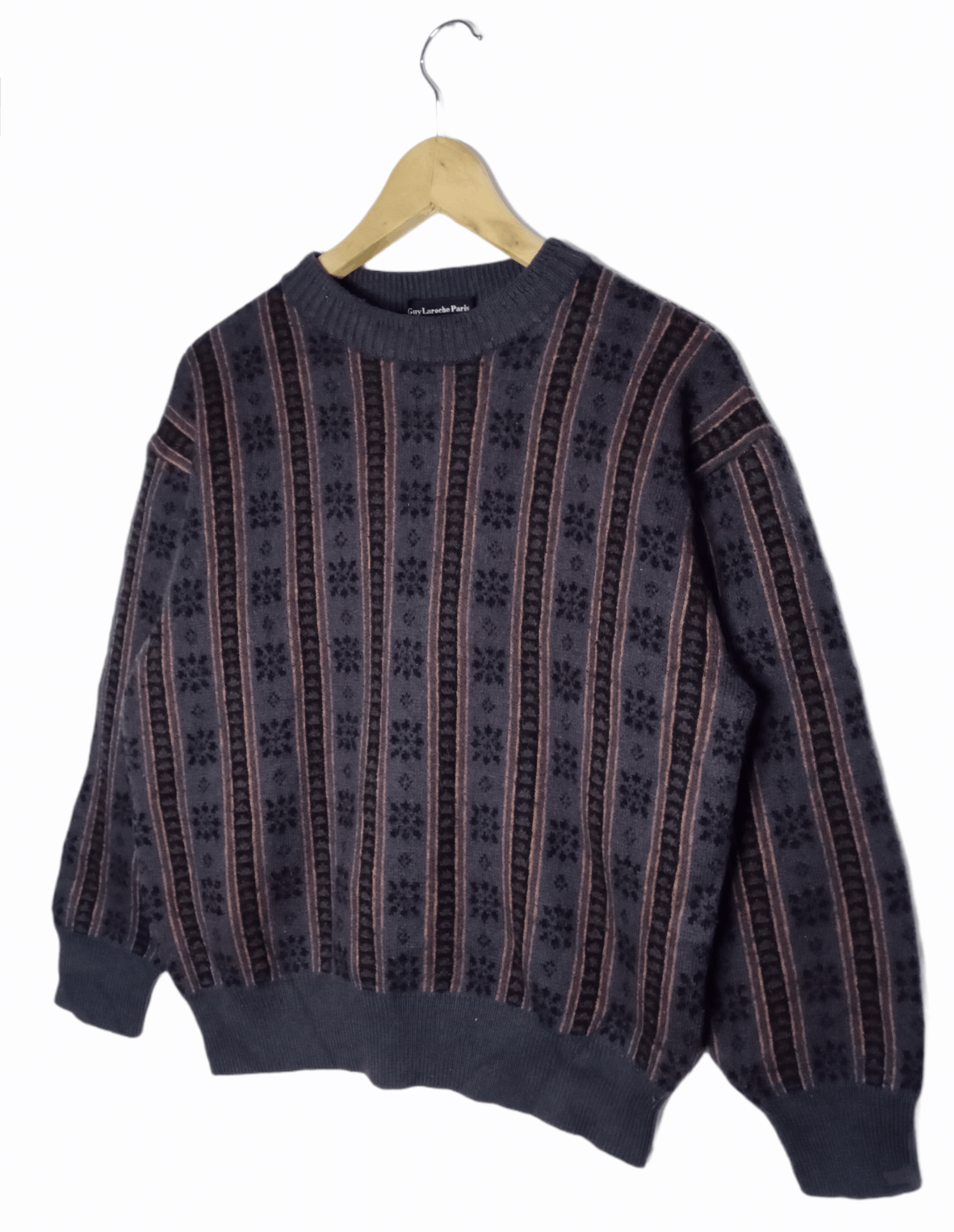 Guy Laroche × Vintage VINTAGE 90s GUY LAROCHE PARIS KNIT SWEATSHIRT Size US M / EU 48-50 / 2 - 3 Thumbnail