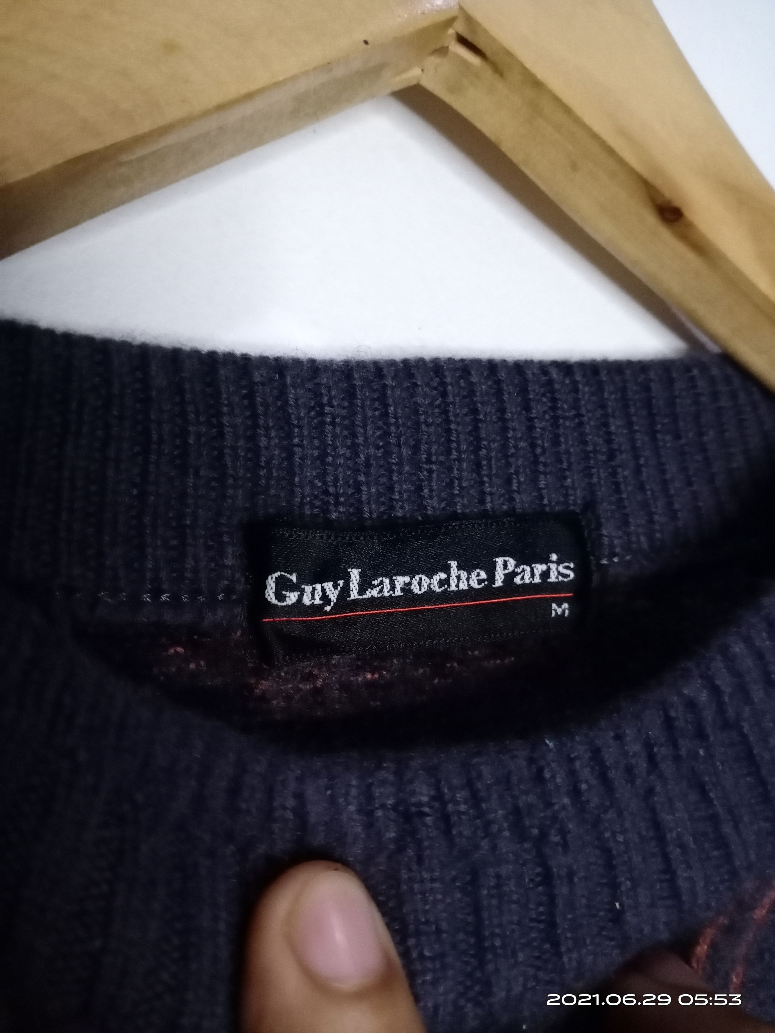 Guy Laroche × Vintage VINTAGE 90s GUY LAROCHE PARIS KNIT SWEATSHIRT Size US M / EU 48-50 / 2 - 7 Thumbnail