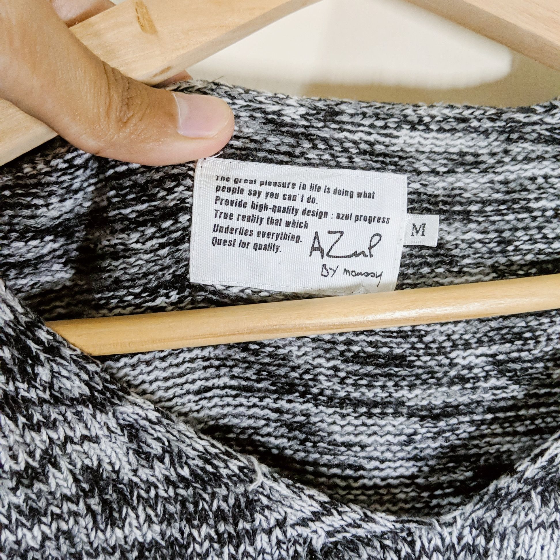 Aran Isles Knitwear × Japanese Brand Vintage Azul Knitwear Sweater Jumper Size US M / EU 48-50 / 2 - 6 Thumbnail