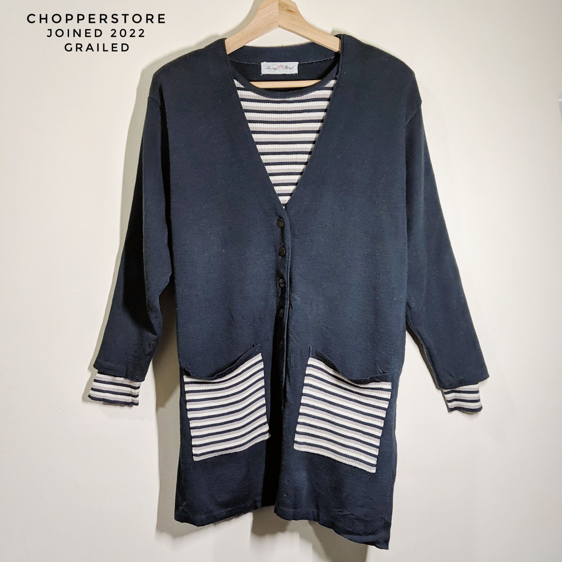 Japanese Brand Vintage Lucky Bird Cardigan Knitwear With Pocket Size US M / EU 48-50 / 2 - 1 Thumbnail