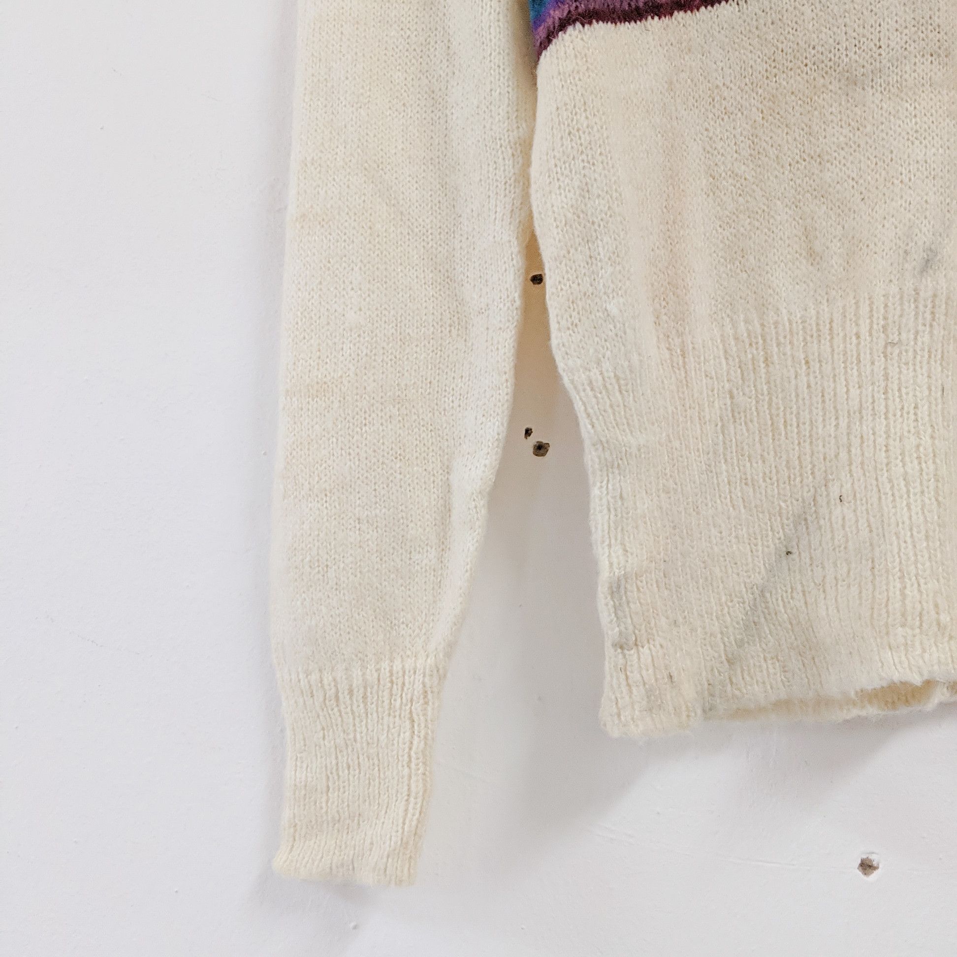 Aran Isles Knitwear × Japanese Brand Vintage Mariea Kim Stripe Knitwear Sweater Size US S / EU 44-46 / 1 - 10 Thumbnail