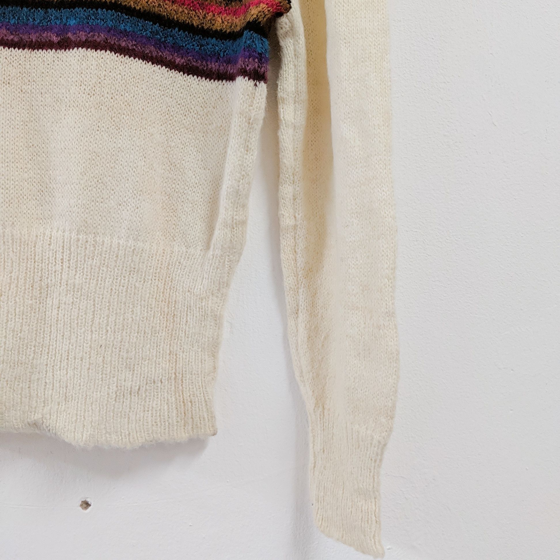 Aran Isles Knitwear × Japanese Brand Vintage Mariea Kim Stripe Knitwear Sweater Size US S / EU 44-46 / 1 - 8 Thumbnail