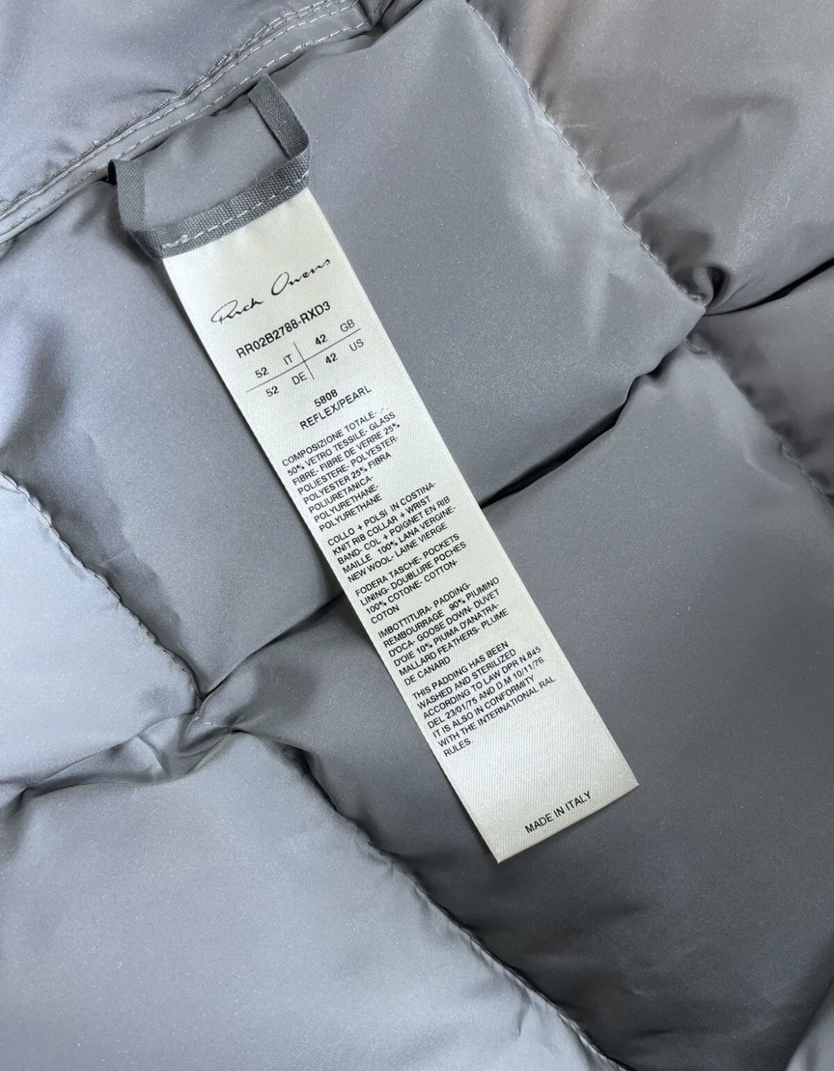 Rick Owens RICK OWENS Reflex Oversized Quilted Reflective Jacket Size US XL / EU 56 / 4 - 6 Thumbnail