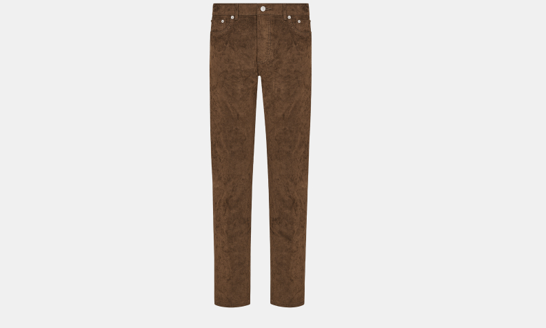 image of Dior x Travis Scott O1W1Odb1Y Slim Fit Jeans In Mocha Brown, Men's (Size 34)