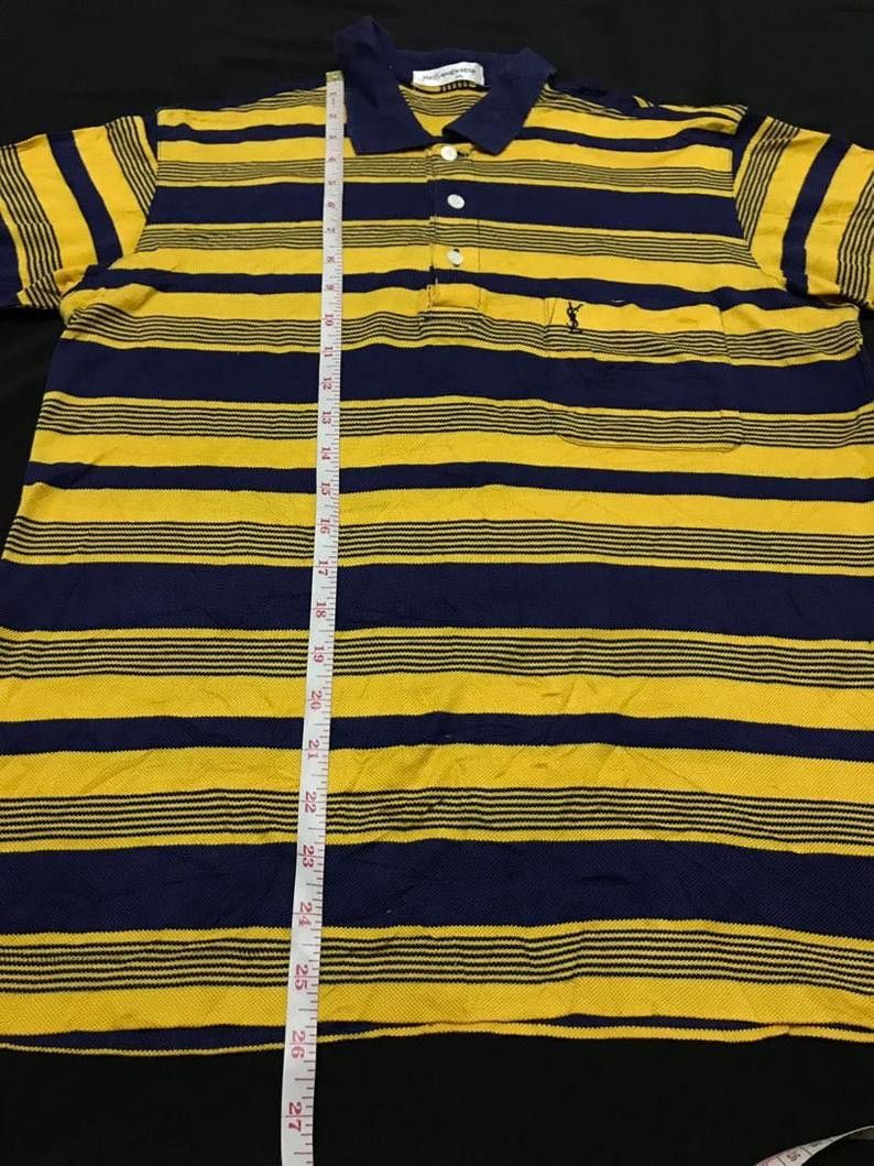 Vintage Vintage 90's Yves Saint Laurent Striped Tee Single Pocket Size US M / EU 48-50 / 2 - 3 Thumbnail
