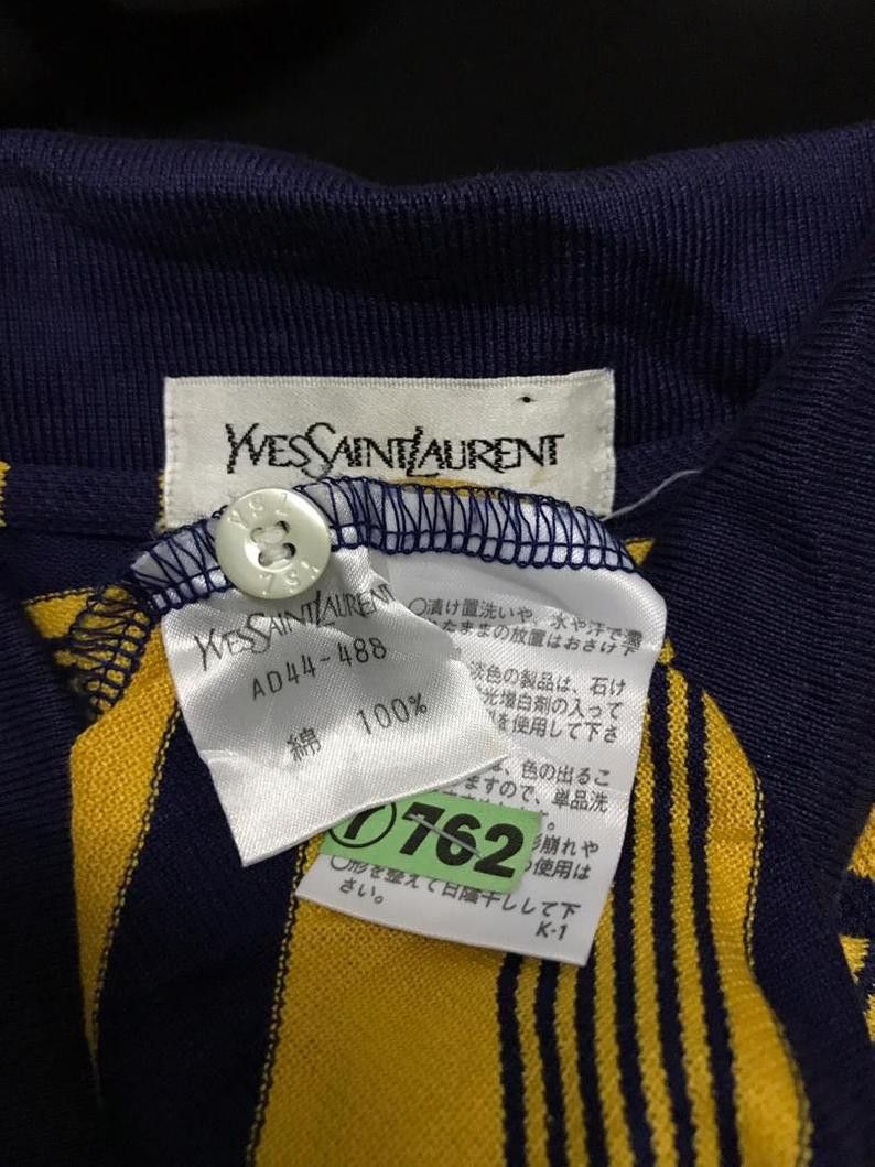 Vintage Vintage 90's Yves Saint Laurent Striped Tee Single Pocket Size US M / EU 48-50 / 2 - 5 Thumbnail