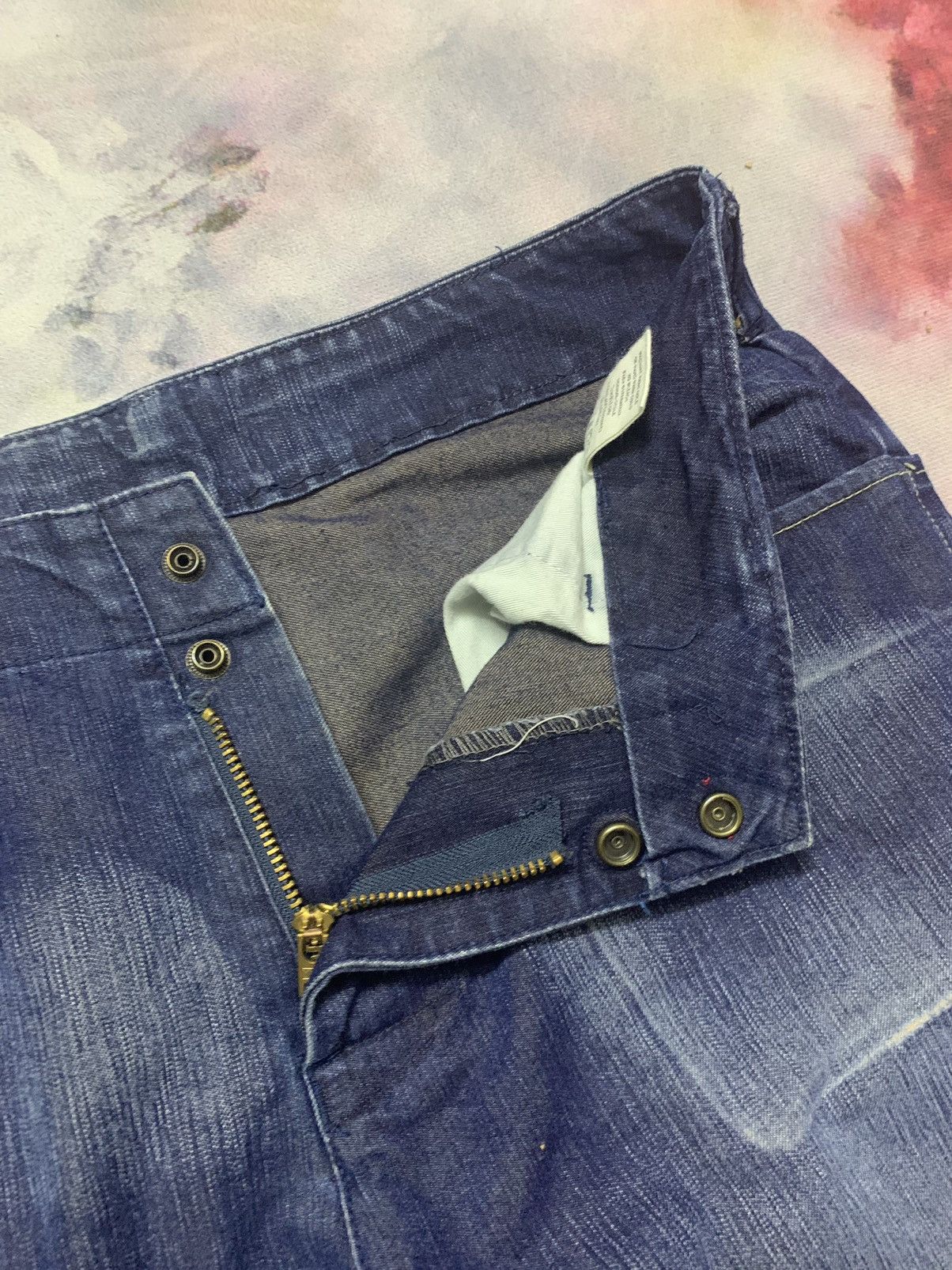 Evisu Evisu Genes Straight Loose Washed Jeans Size US 35 - 7 Thumbnail
