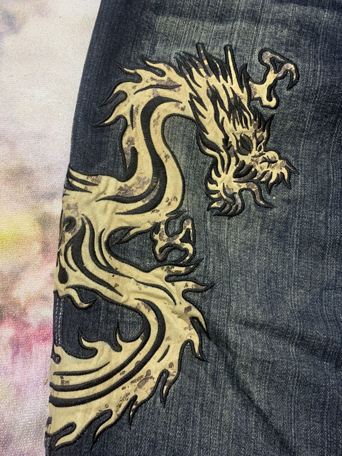 Dogtown Dogtown Black Dragon Baggy Raver Y2K High Rise Wide Thigh Size US 35 - 5 Thumbnail