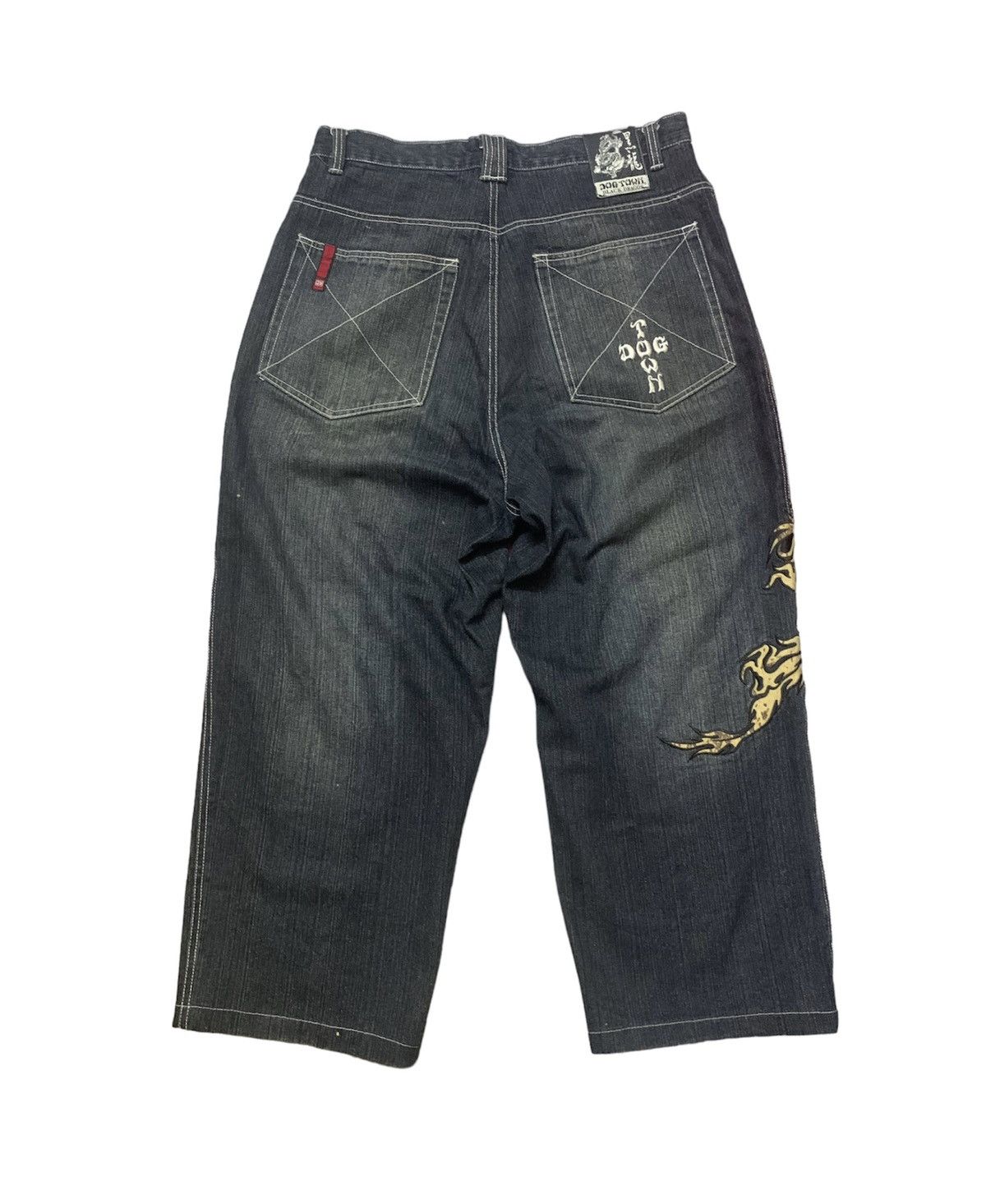 Dogtown Dogtown Black Dragon Baggy Raver Y2K High Rise Wide Thigh Size US 35 - 2 Thumbnail