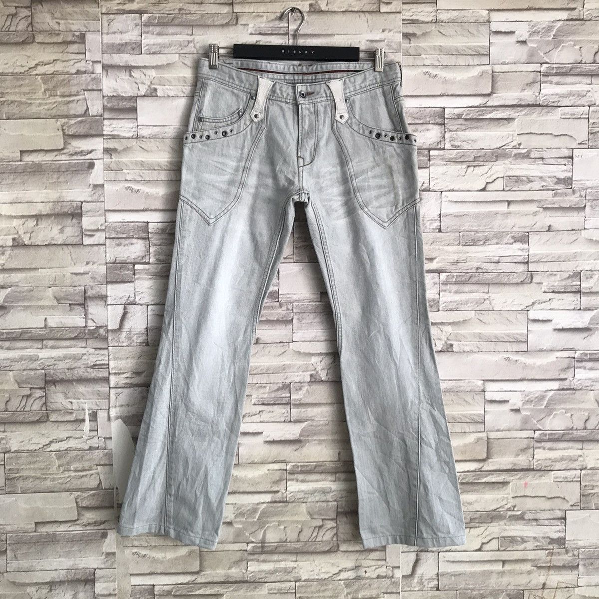 Nicole Club Nicole Club For Men Denim Flare Studded Leather Size US 32 / EU 48 - 3 Thumbnail