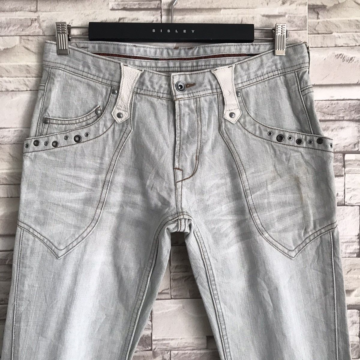 Nicole Club Nicole Club For Men Denim Flare Studded Leather Size US 32 / EU 48 - 4 Thumbnail