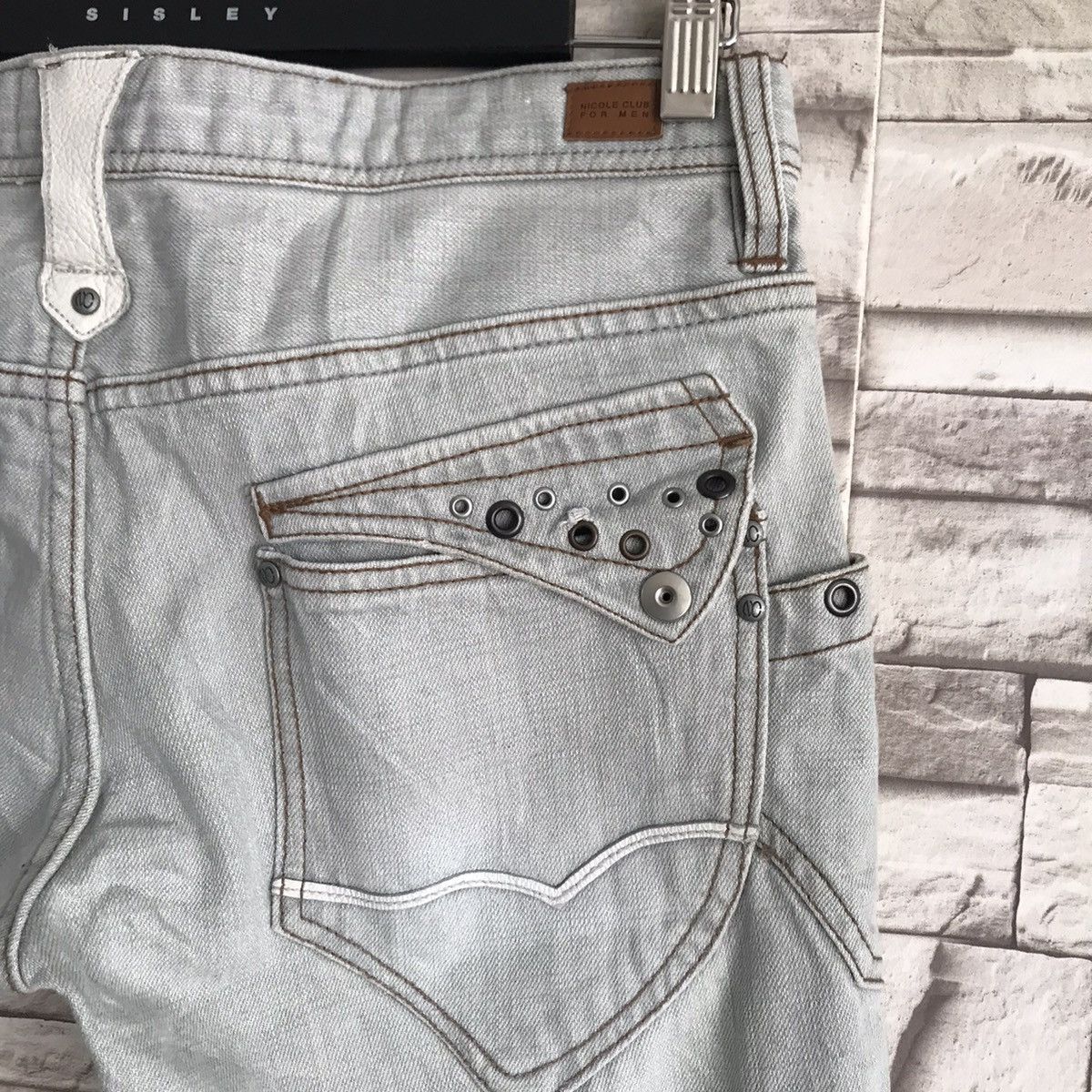 Nicole Club Nicole Club For Men Denim Flare Studded Leather Size US 32 / EU 48 - 14 Thumbnail