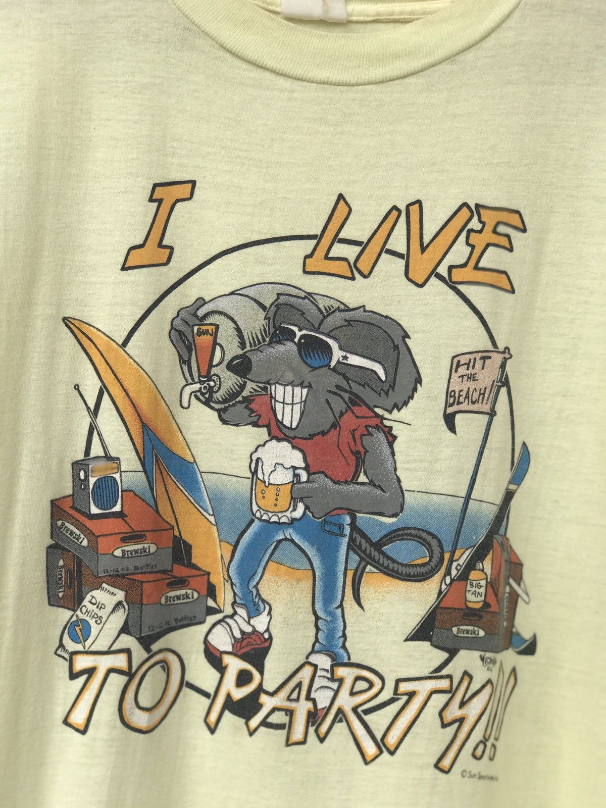 Vintage Vintage Shirt I live To Party by Sun Sportswear inc Size US L / EU 52-54 / 3 - 3 Thumbnail