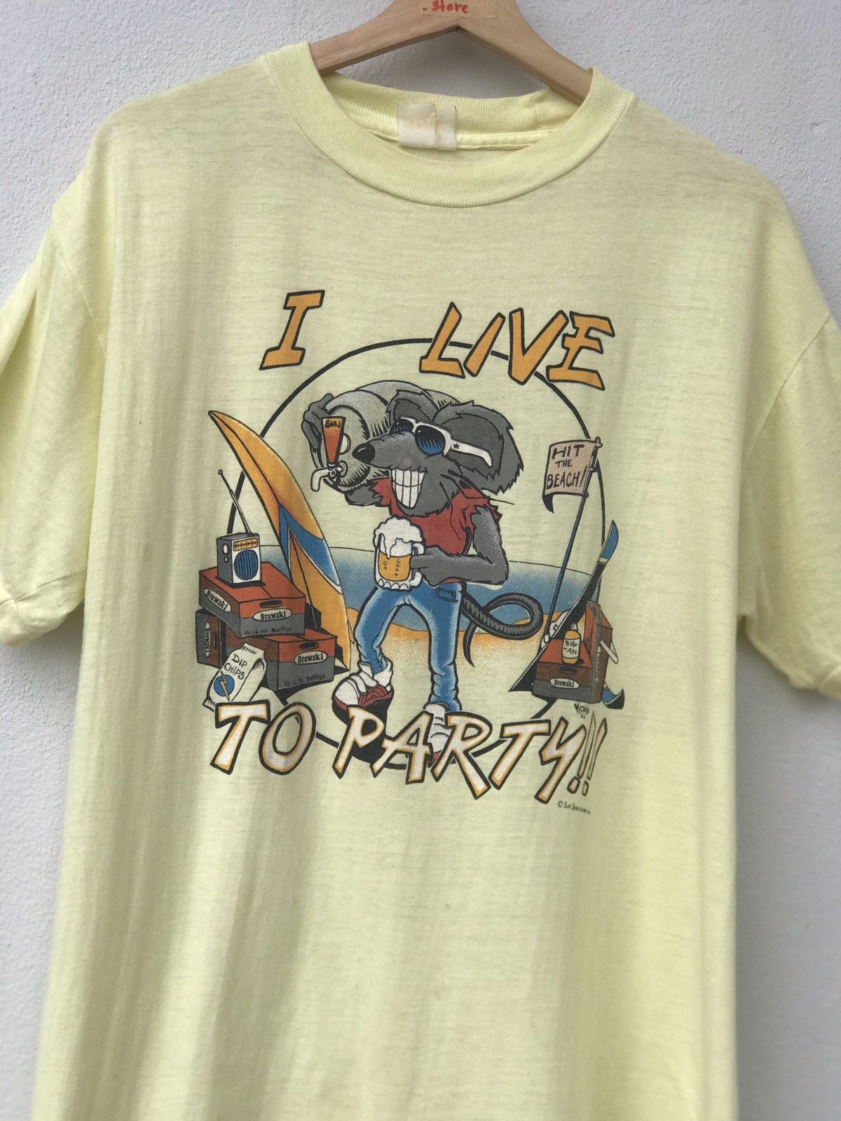 Vintage Vintage Shirt I live To Party by Sun Sportswear inc Size US L / EU 52-54 / 3 - 2 Thumbnail