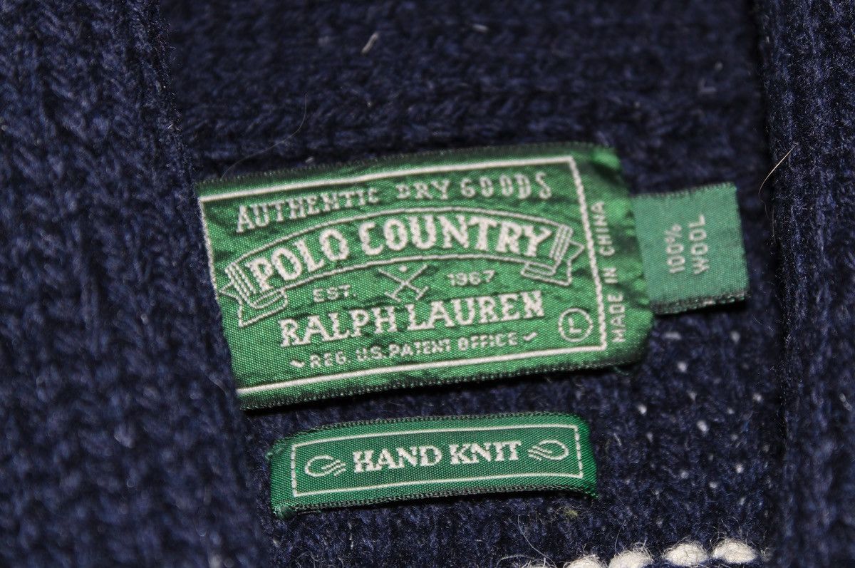 Ralph Lauren × Vintage Chunky Hand Knit Intarsia Cardigan Sweater Size US L / EU 52-54 / 3 - 9 Thumbnail