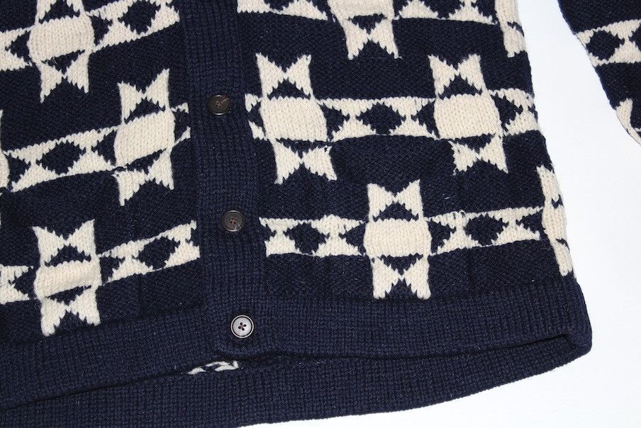 Ralph Lauren × Vintage Chunky Hand Knit Intarsia Cardigan Sweater Size US L / EU 52-54 / 3 - 4 Thumbnail