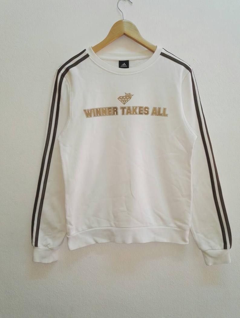 Adidas Vintage Adidas Big Logo "WINNER TAKES ALL" Sweatshirt Size US M / EU 48-50 / 2 - 1 Thumbnail