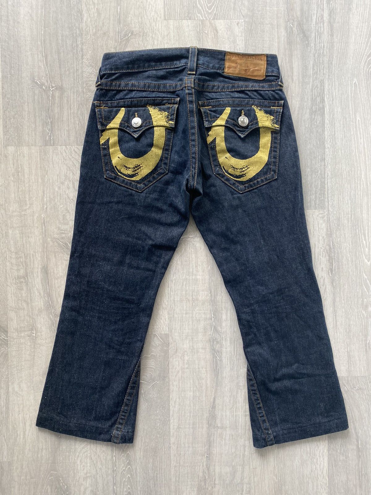 True Religion × Vintage True Religion vintage navy jeans big painted logo horseshoe Size US 31 - 1 Thumbnail
