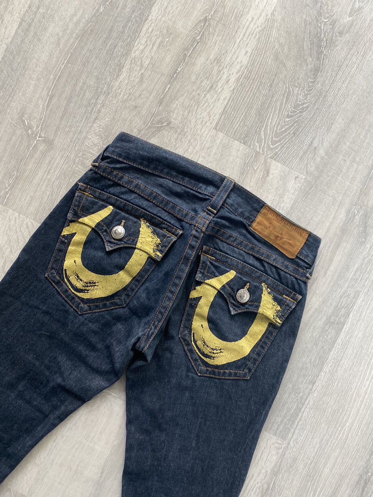 True Religion × Vintage True Religion vintage navy jeans big painted logo horseshoe Size US 31 - 2 Thumbnail