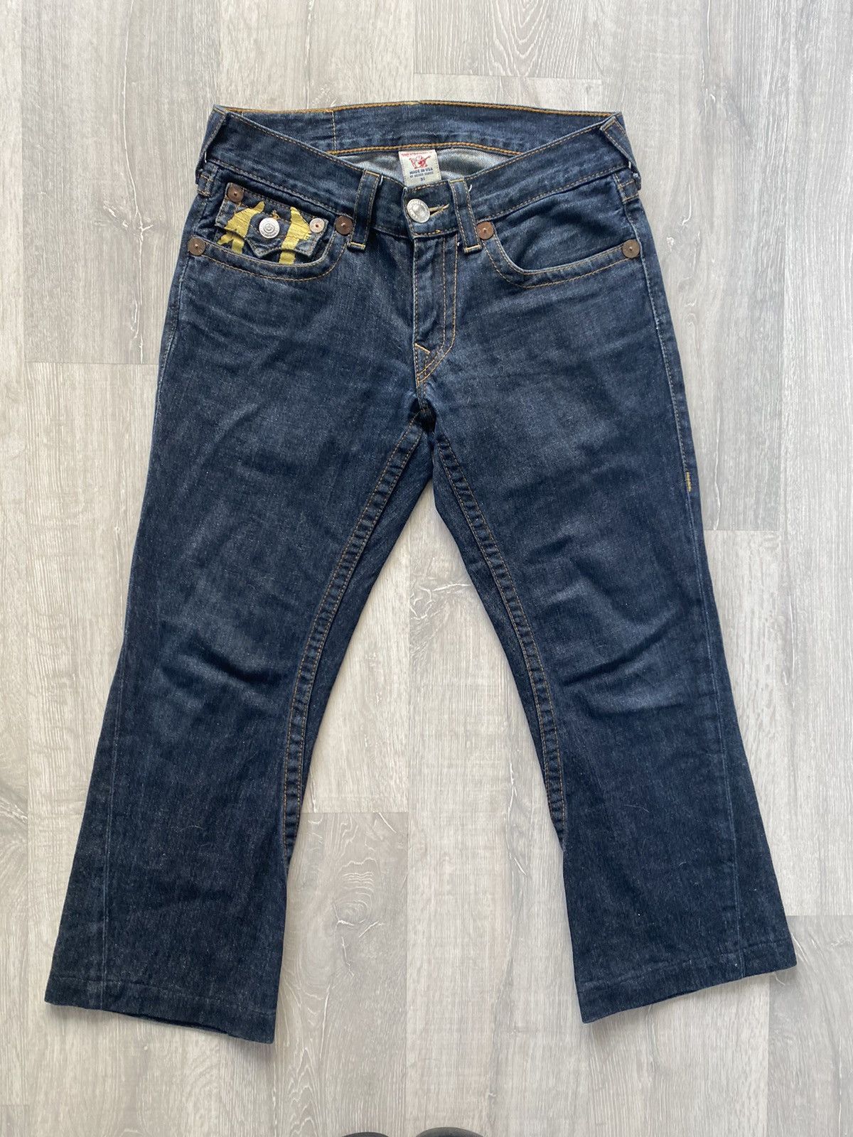 True Religion × Vintage True Religion vintage navy jeans big painted logo horseshoe Size US 31 - 5 Thumbnail