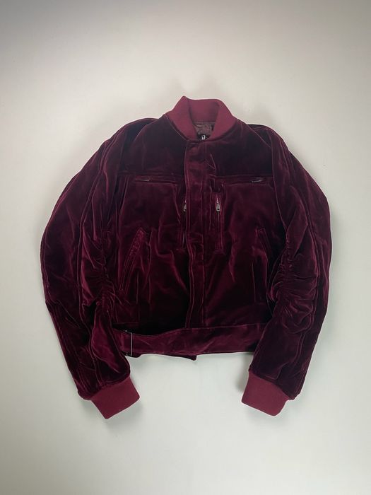 Haider ackermann red velvet on sale bomber