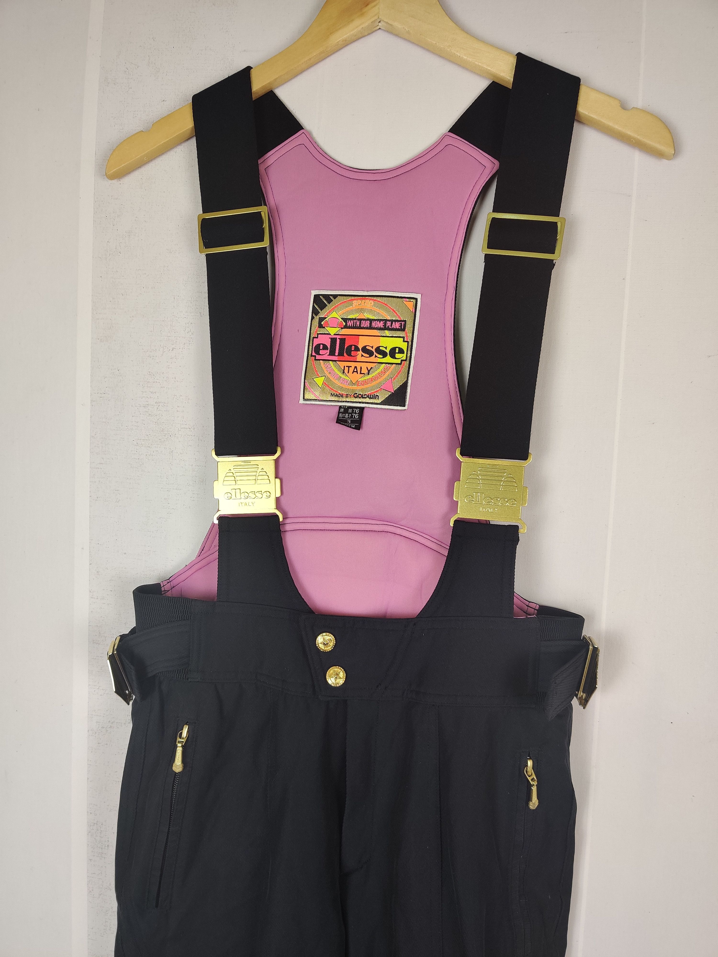 Ellesse Vintage Ellese Ski Jumpsuit Overalls Black Pants Size US 29 - 2 Thumbnail