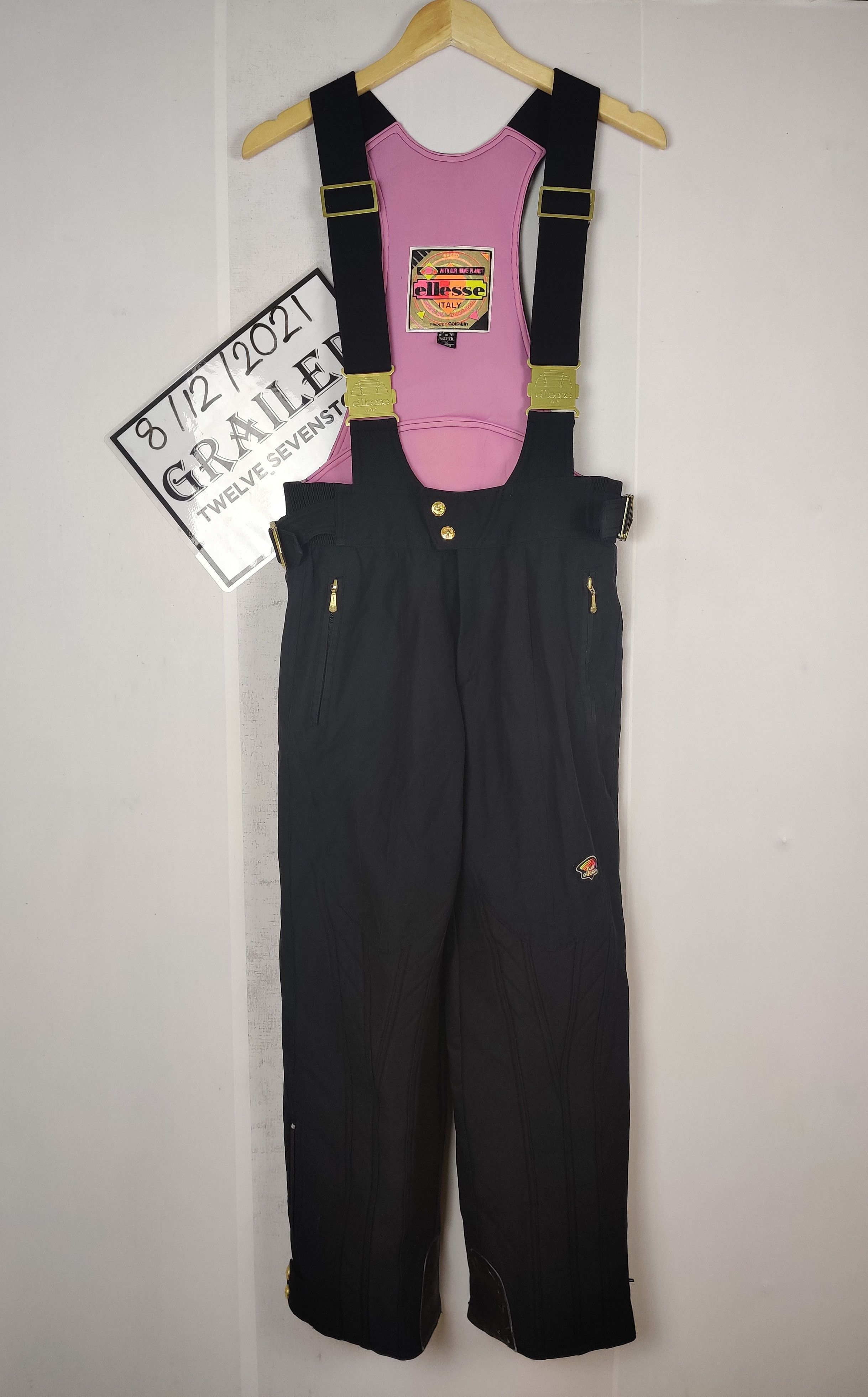 Ellesse Vintage Ellese Ski Jumpsuit Overalls Black Pants Size US 29 - 1 Thumbnail