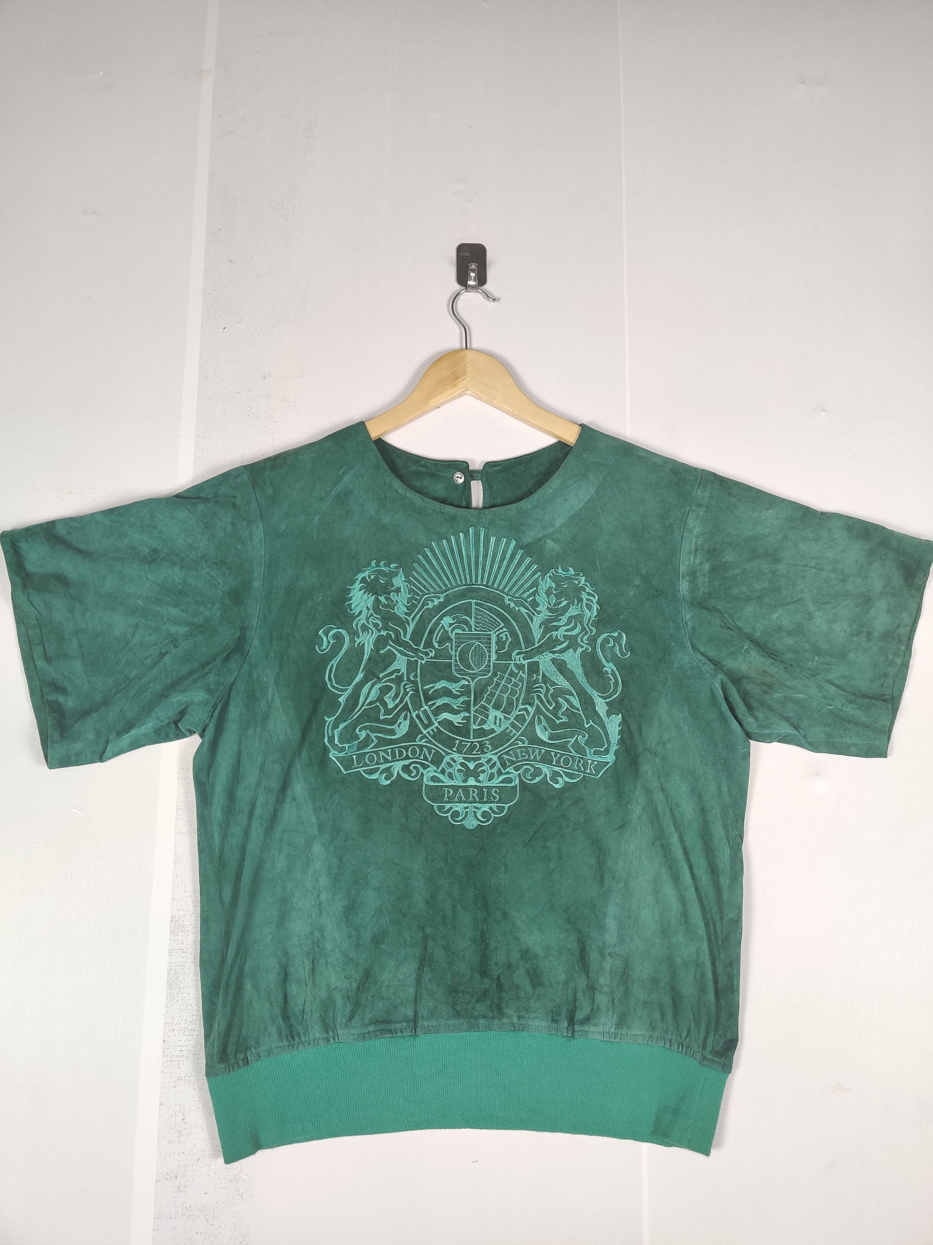 Japanese Brand Vintage Revillon Suede Leather Short Sleveless Shirt Size US L / EU 52-54 / 3 - 8 Thumbnail