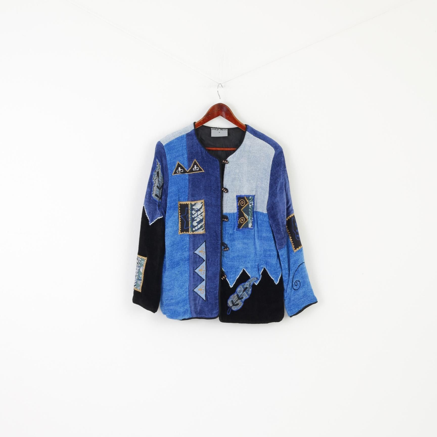 Indigo Indigo Moon Women M Jacket Blue Viscose Patchwork 9108 Size M / US 6-8 / IT 42-44 - 2 Thumbnail