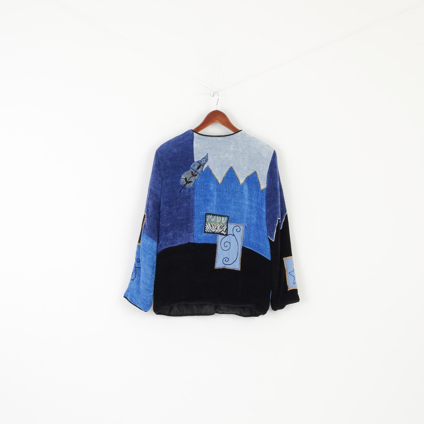 Indigo Indigo Moon Women M Jacket Blue Viscose Patchwork 9108 Size M / US 6-8 / IT 42-44 - 7 Thumbnail