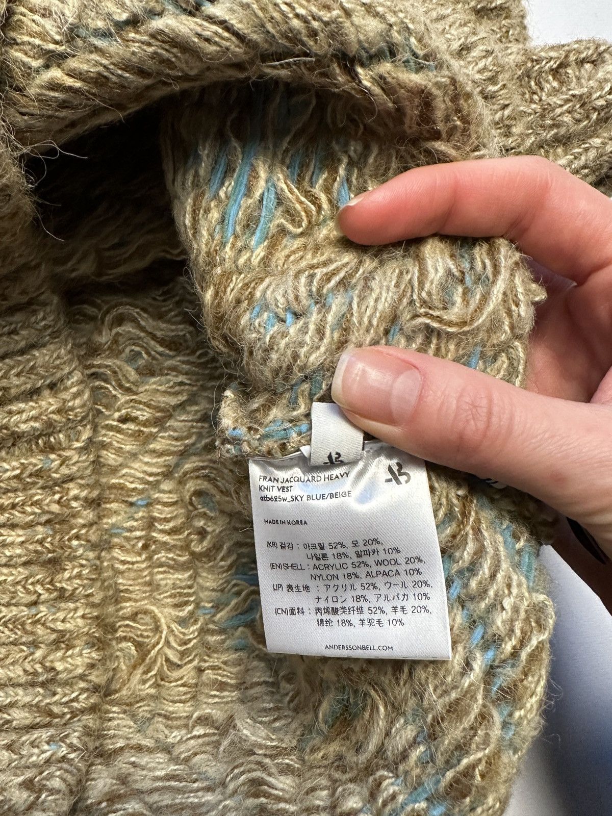 Andersson Bell Andersson Bell Beige & Blue Heavy Jacquard Fran Vest Size M / US 6-8 / IT 42-44 - 8 Thumbnail
