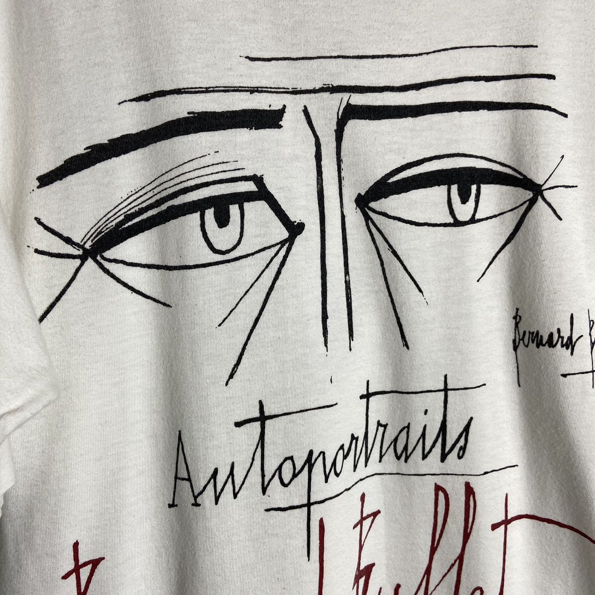 Vintage Vintage 80s Bernard Buffet Autoportrait Museum Art T-Shirt Size US L / EU 52-54 / 3 - 2 Thumbnail