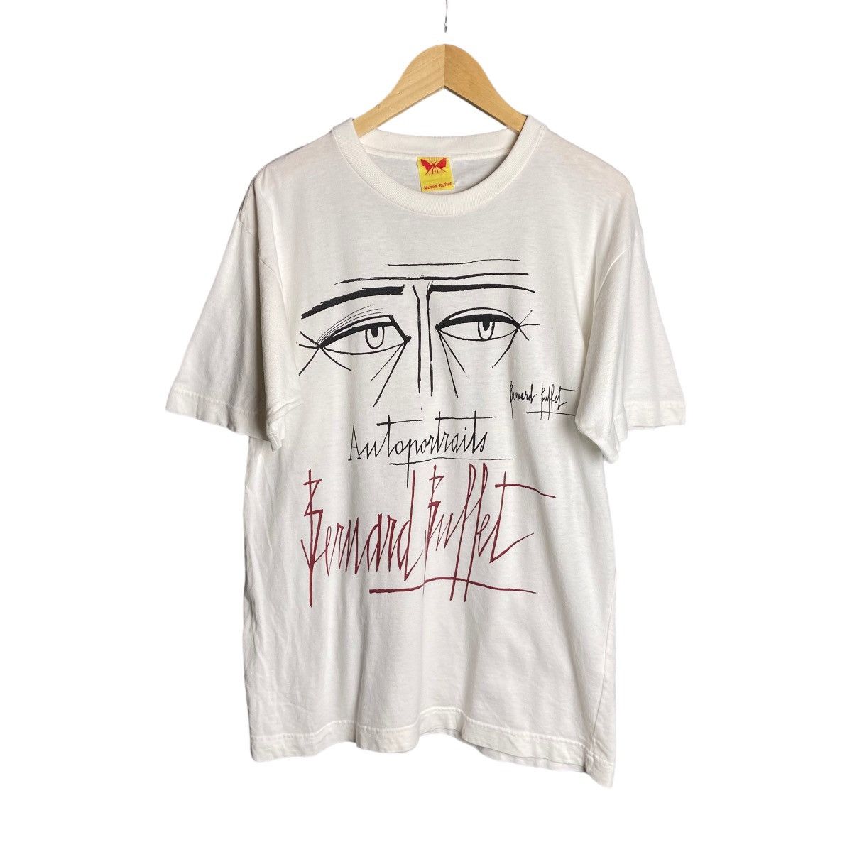 Vintage Vintage 80s Bernard Buffet Autoportrait Museum Art T-Shirt Size US L / EU 52-54 / 3 - 1 Thumbnail