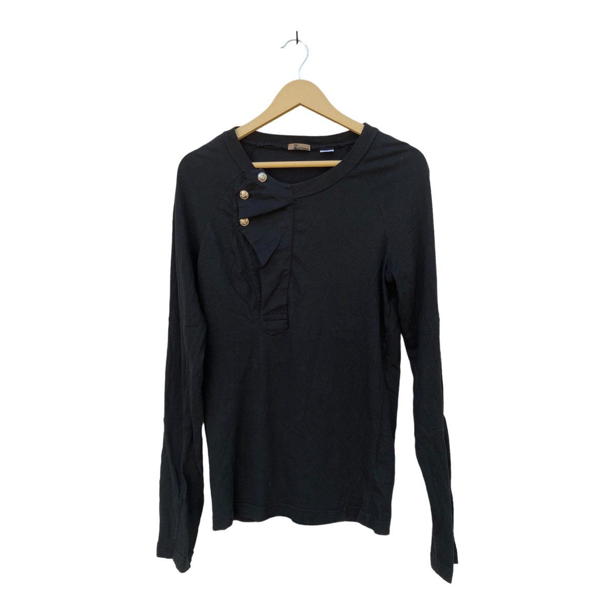 John Galliano 🔥Trompe L’oeil🔥John Galliano Gazetto Long Sleeve Black Size S / US 4 / IT 40 - 1 Thumbnail