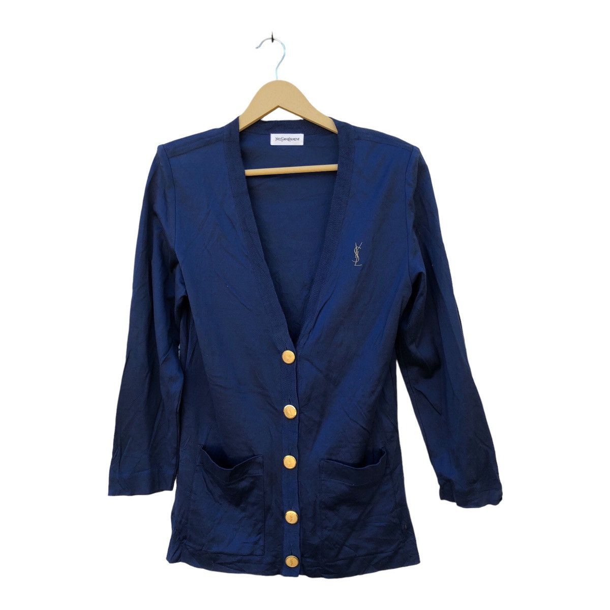 Yves Saint Laurent Yves Saint Laurent Cropped Coat Blue Color Jacket Size M / US 6-8 / IT 42-44 - 1 Thumbnail
