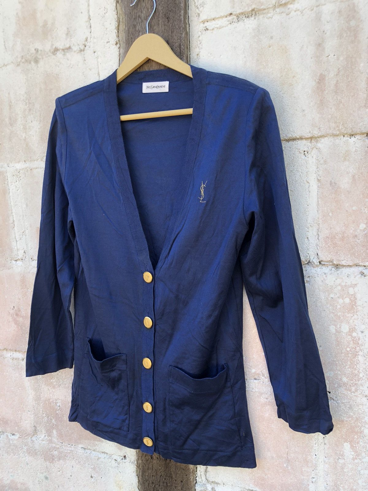Yves Saint Laurent Yves Saint Laurent Cropped Coat Blue Color Jacket Size M / US 6-8 / IT 42-44 - 3 Thumbnail