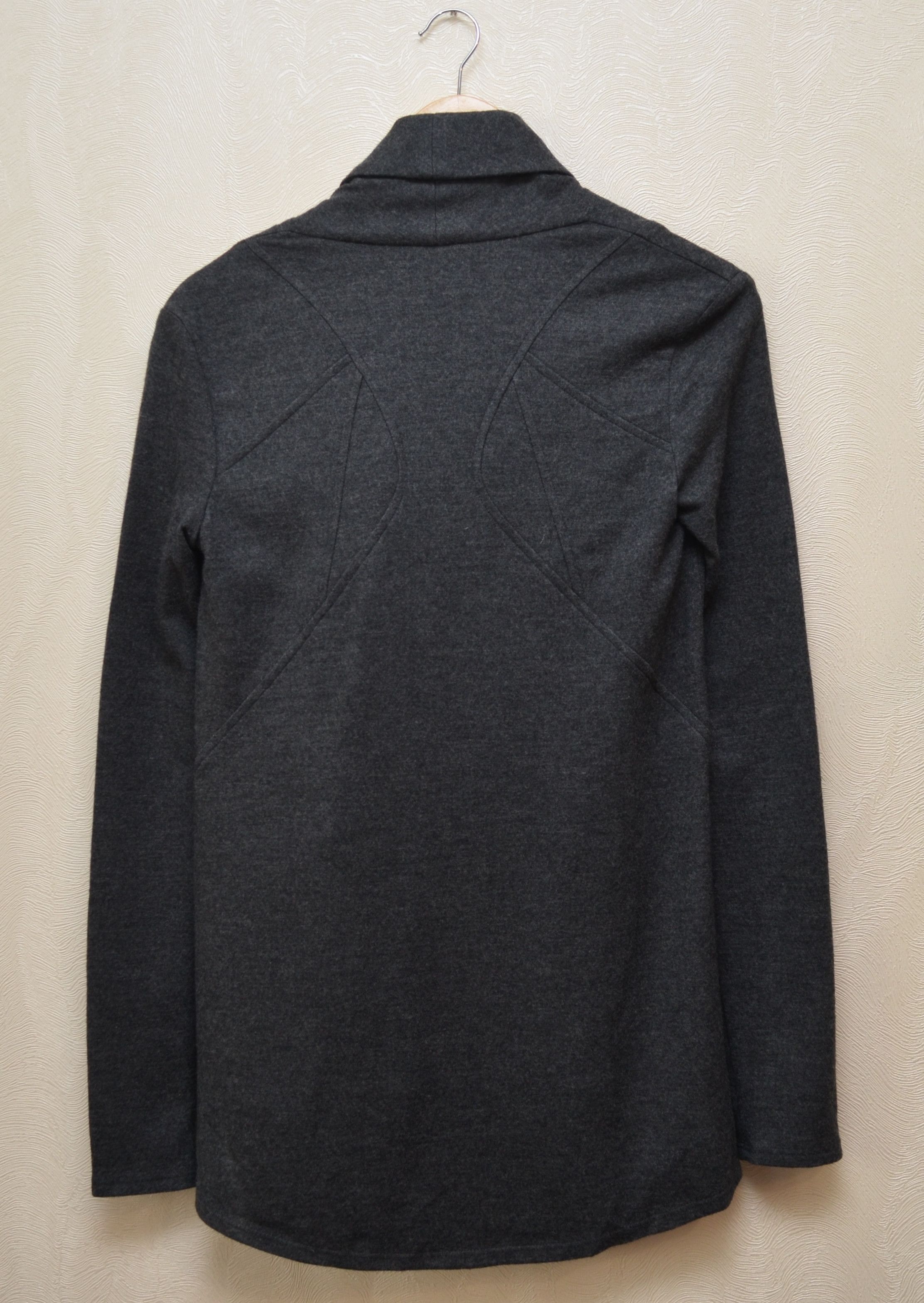 Helmut Lang Helmut Lang 100% Wool Dark Grey Cowl Neck Full Zip Jacket S Size S / US 4 / IT 40 - 4 Thumbnail