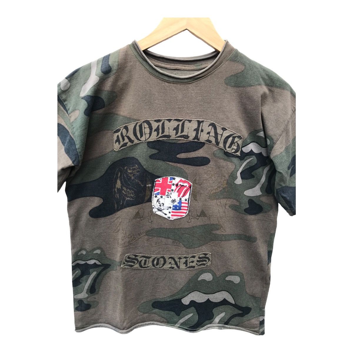 Vintage Vintage Buddhistpunk Collabe Rolling Stones Camo Shirt Size US S / EU 44-46 / 1 - 2 Thumbnail