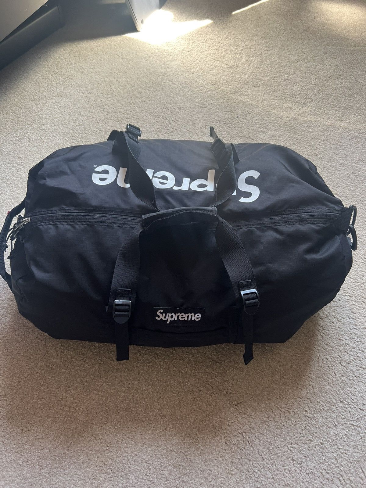 Supreme Duffle Bag Black (FW18) - 100% Authentic