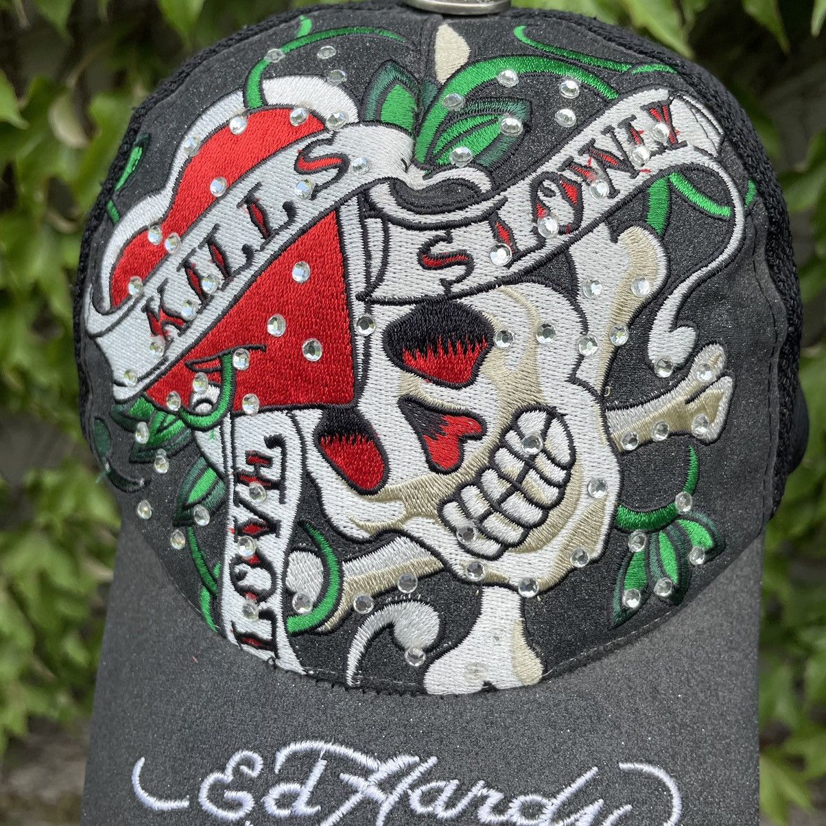 Christian Audigier Vintage Y2K Ed Hardy Skull Trucker Hat Size ONE SIZE - 4 Thumbnail