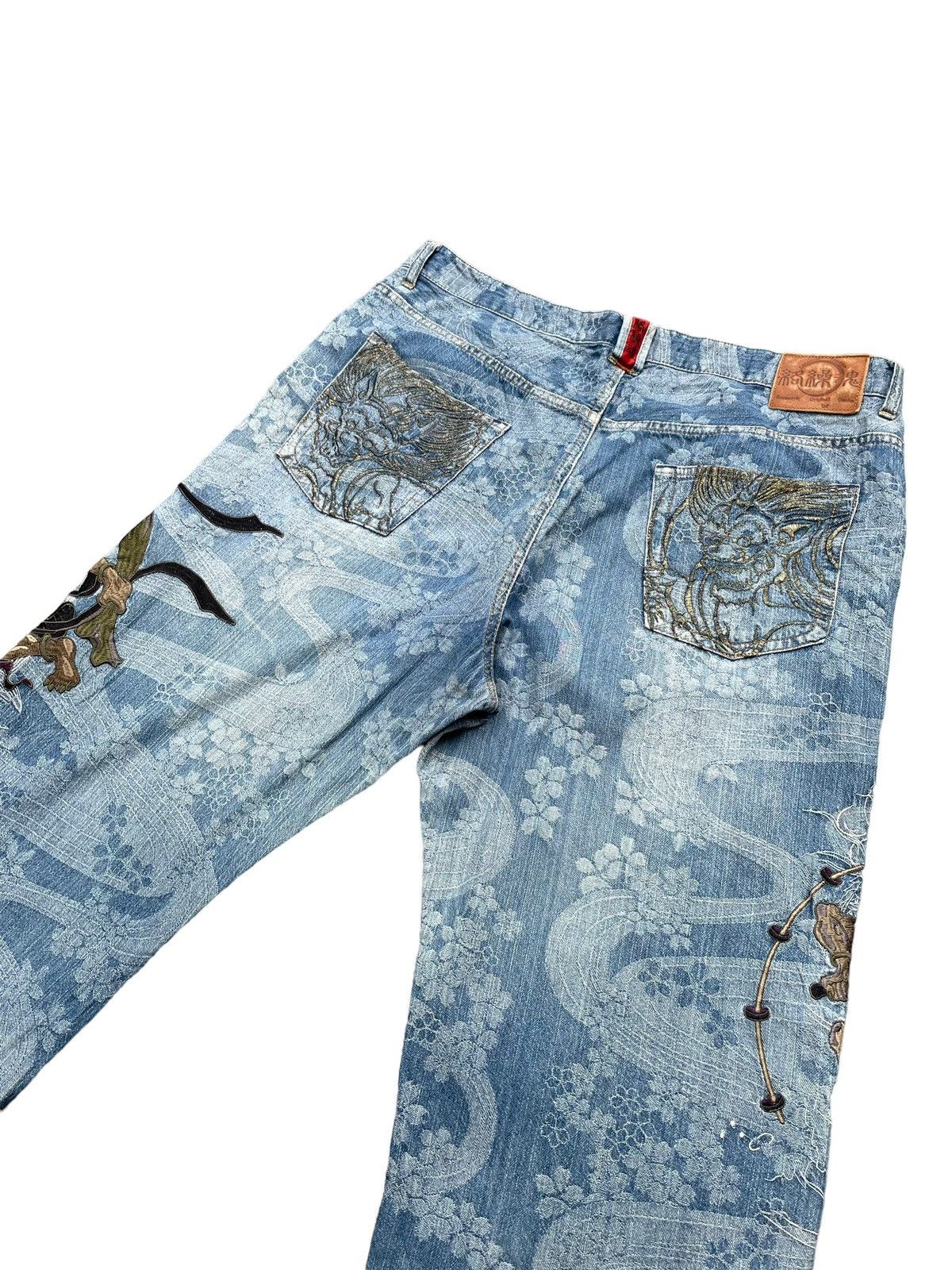 Japanese Brand Karakuri Tamashi Sukajan Emboiderey Distresed Denim Size US 40 / EU 56 - 9 Thumbnail