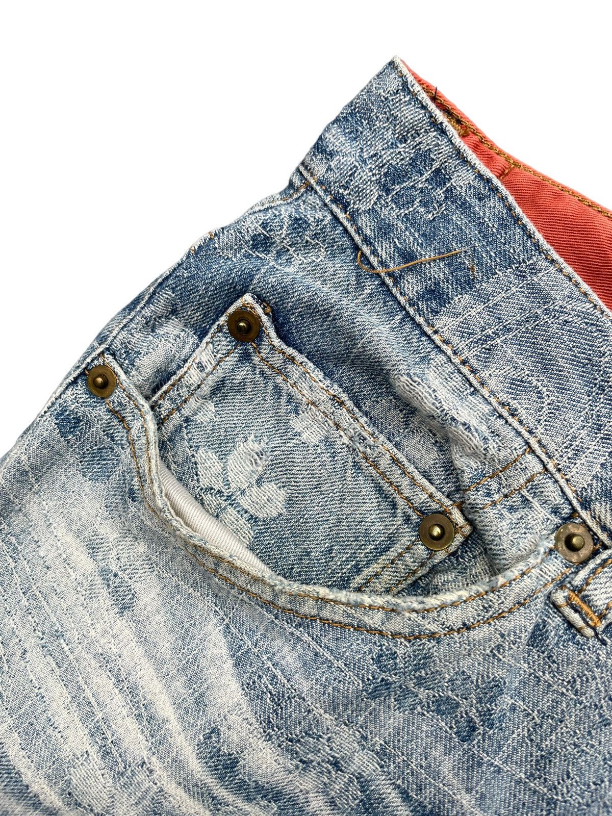 Japanese Brand Karakuri Tamashi Sukajan Emboiderey Distresed Denim Size US 40 / EU 56 - 7 Thumbnail