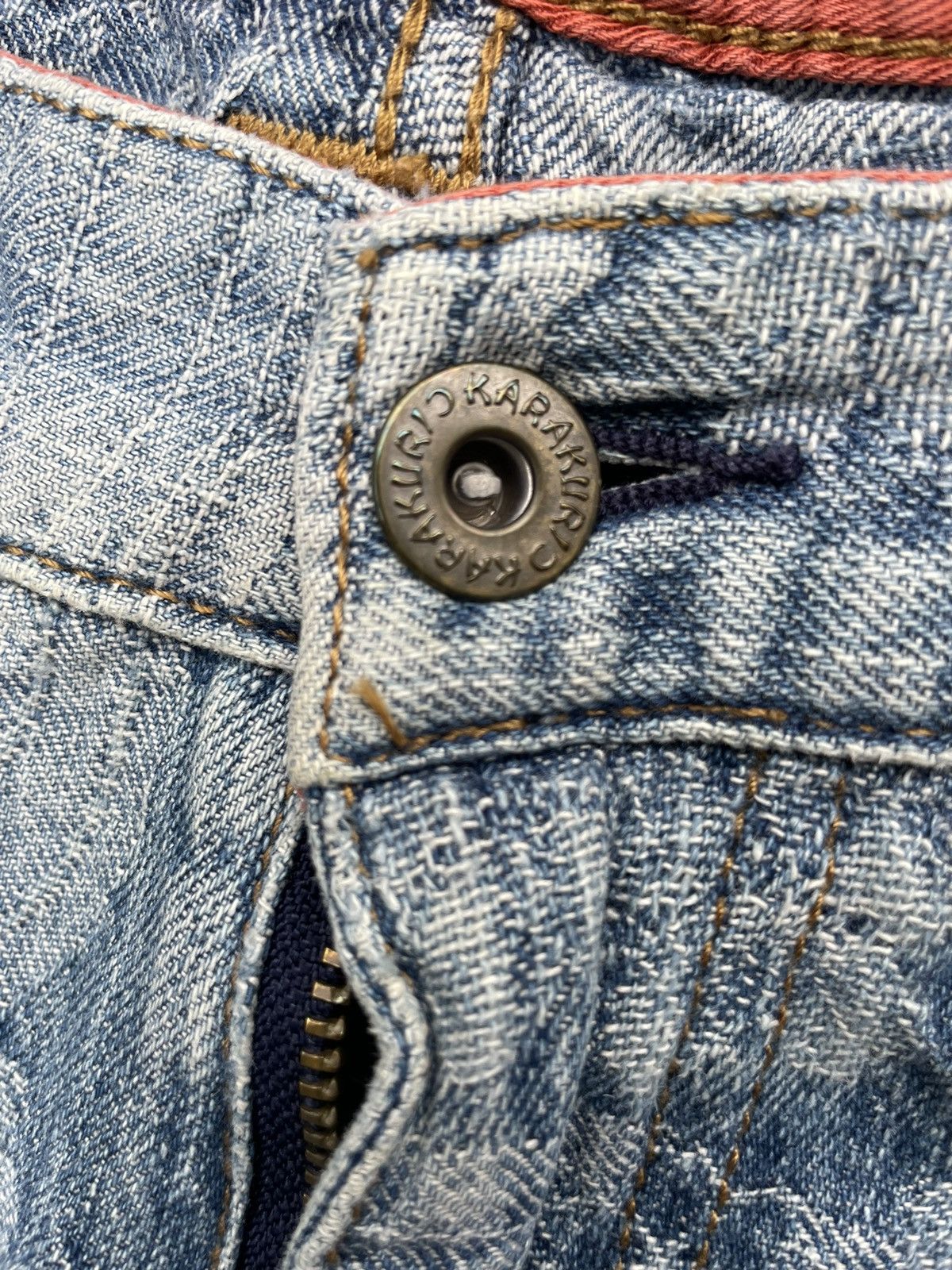 Japanese Brand Karakuri Tamashi Sukajan Emboiderey Distresed Denim Size US 40 / EU 56 - 17 Thumbnail