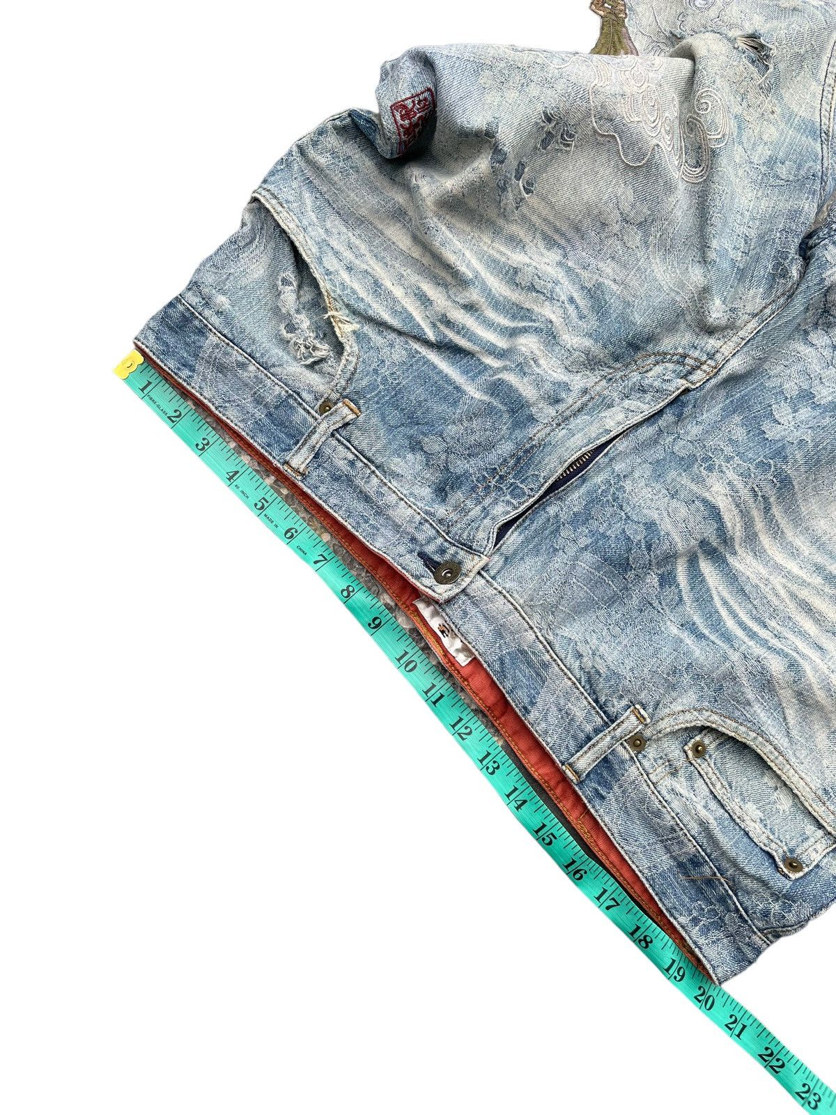 Japanese Brand Karakuri Tamashi Sukajan Emboiderey Distresed Denim Size US 40 / EU 56 - 18 Thumbnail