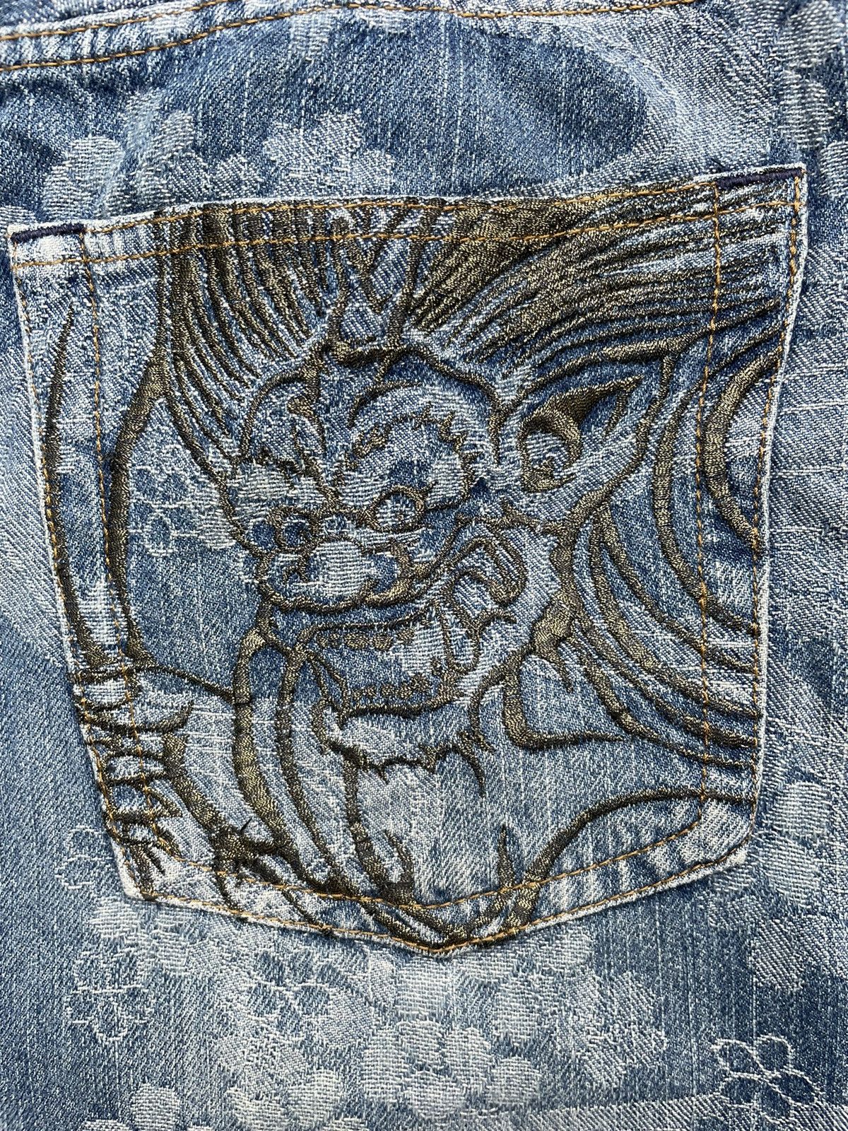 Japanese Brand Karakuri Tamashi Sukajan Emboiderey Distresed Denim Size US 40 / EU 56 - 14 Thumbnail