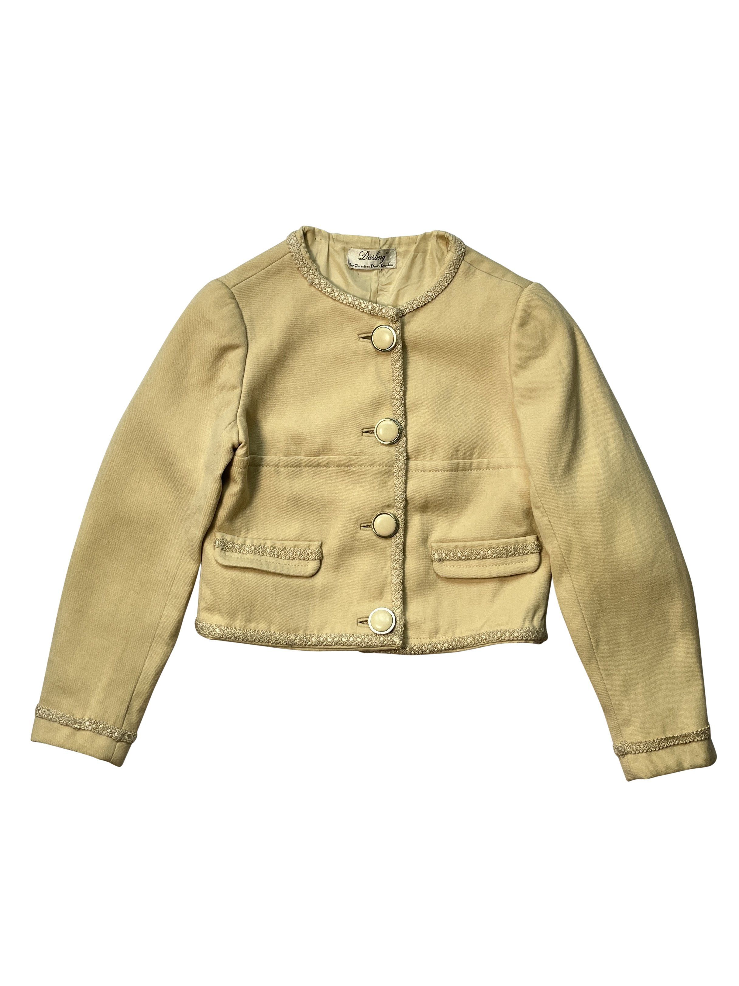 Dior ⚡️QUICK SALE⚡️1970s' Diorling by Christian Dior Beige Jacket Size M / US 6-8 / IT 42-44 - 1 Thumbnail