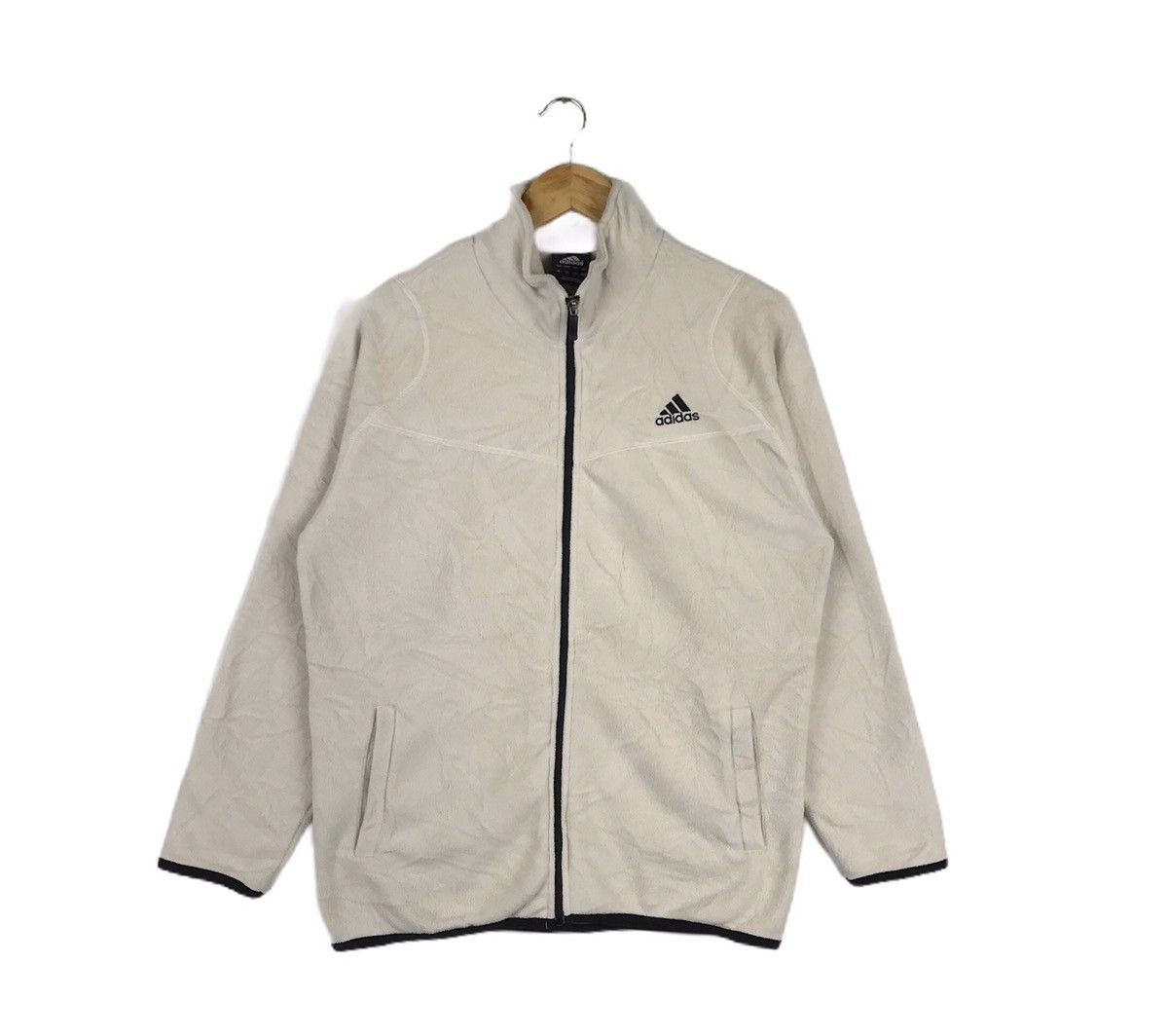 Adidas Vintage 00s Adidas Minimalist Zipper Sweater Fleece Jacket Size US L / EU 52-54 / 3 - 1 Thumbnail