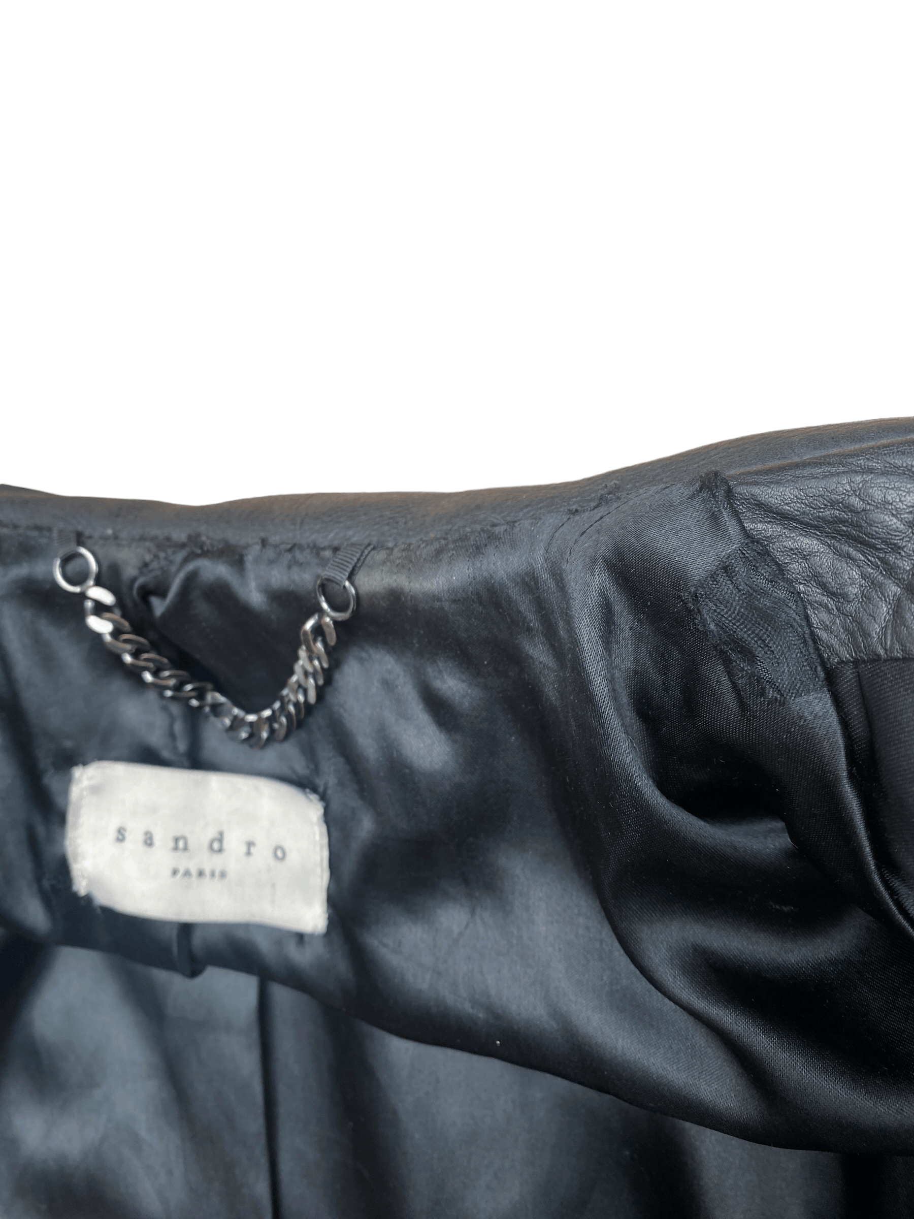 Sandro Black Biker Leather Jacket Size US M / EU 48-50 / 2 - 5 Thumbnail