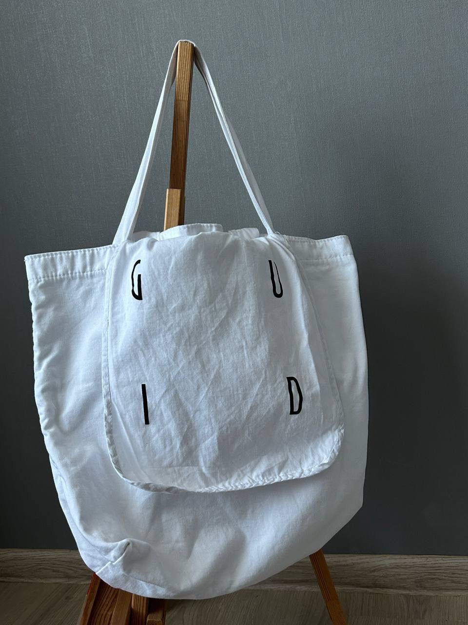Guidi Guidi White Cotton Big Logo Tote Bag Size ONE SIZE - 1 Thumbnail