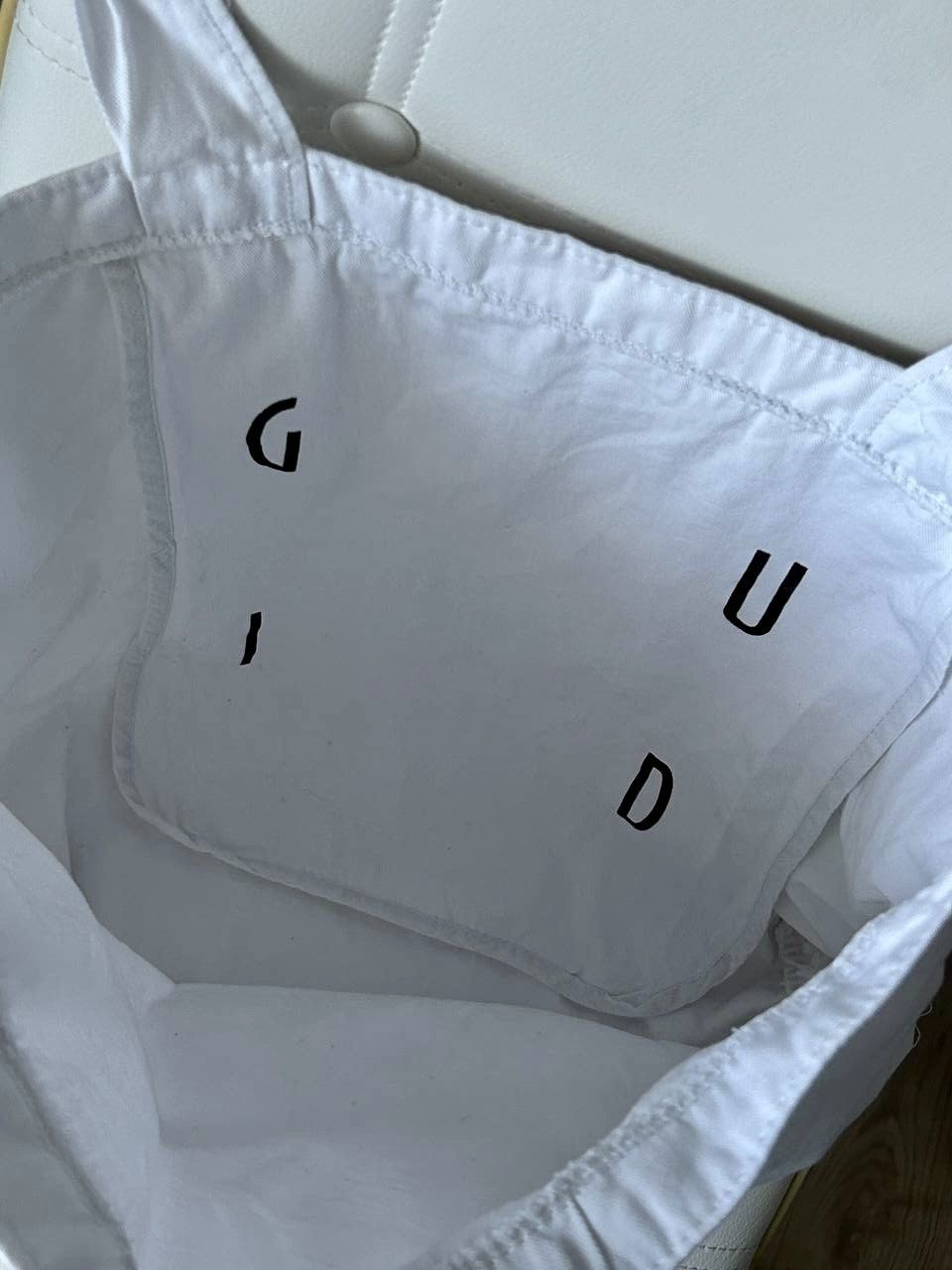 Guidi Guidi White Cotton Big Logo Tote Bag Size ONE SIZE - 5 Thumbnail